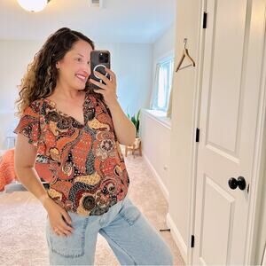 NWT ALC Pink Silk Floral Blouse Top 2 Oversized